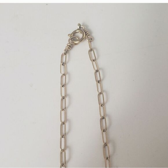 ARTISAN MINIMALIST Paperclip Chain w/Tumbled Stone Charm Pendant - Picture 4 of 6